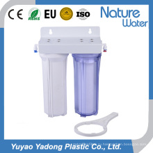 2-х ступенчатый фильтр для воды с прозрачным и белым корпусом-1